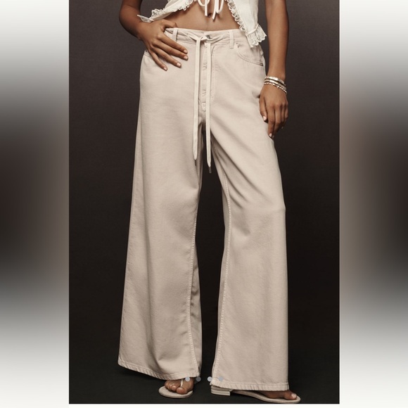 Pilcro Cream Wide-Leg Pants - Picture 2 of 7